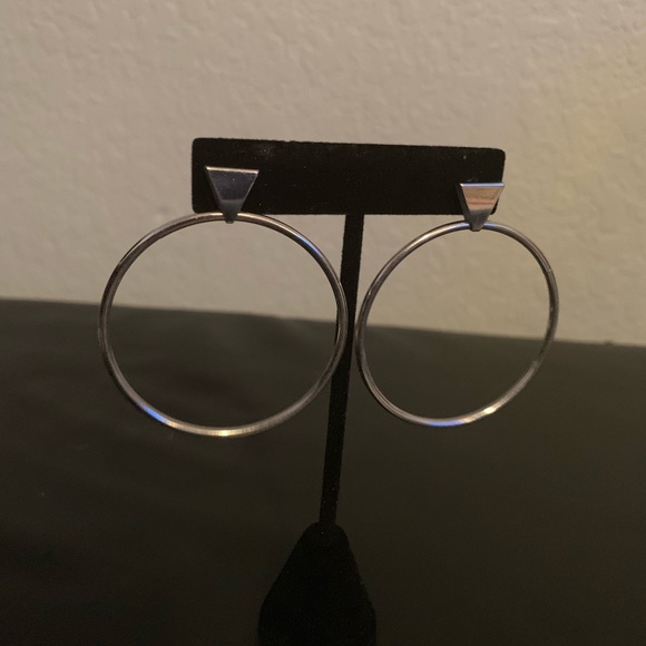 Silver Hoop Earrings - Picture 3 of 5